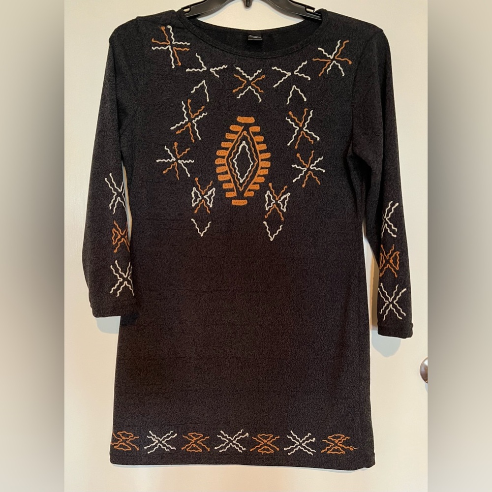 Highness - Grey Dress/Tunic Aztec Design SZ L-XL